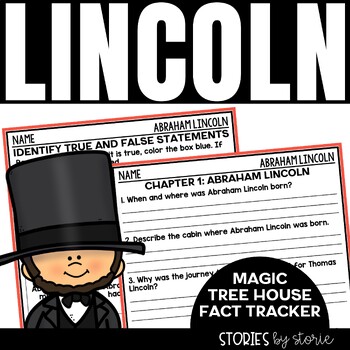 Preview of Abraham Lincoln Magic Tree House Fact Tracker Printable and Digital Activities