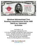 Abraham Lincoln Reading Comprehension and Activities Bundle
