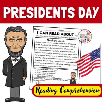 Preview of Abraham Lincoln / Reading and Comprehension / Presidents day