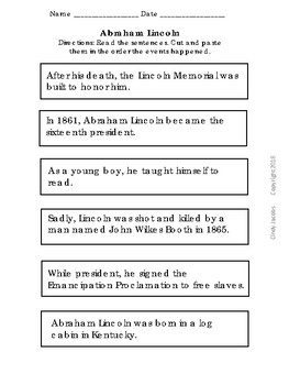 Abraham Lincoln Social Studies and Language Arts Worksheets Presidents' Day