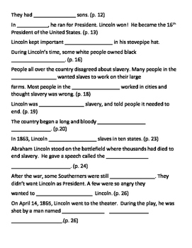 Abraham Lincoln Study Guide by Tina Tolle | Teachers Pay Teachers