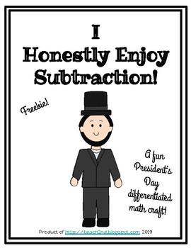 Preview of Abraham Lincoln - Two-Digit Subtraction Craftivity