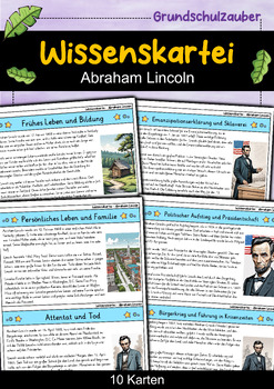 Preview of Abraham Lincoln - Wissenskartei - Berühmte Persönlichkeiten (German)