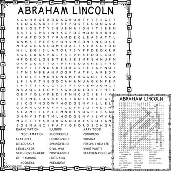 Preview of Abraham Lincoln Word Search