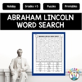 Abraham Lincoln Word Search Puzzle Activity for President's Day