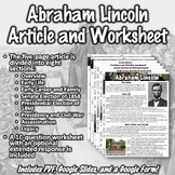 Abraham Lincoln Worksheet