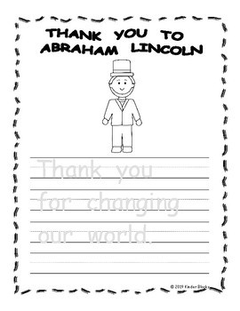 Abraham Lincoln Writing Prompt by Kinder Blocks | TpT