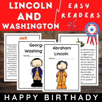 Preview of Abraham Lincoln and George Washington Easy Readers Presidents Day Activities