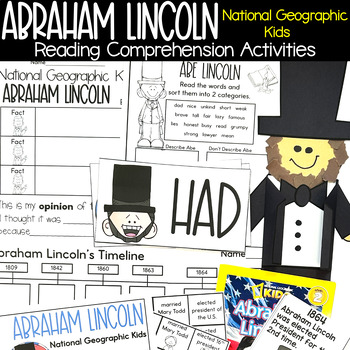 Preview of Abraham Lincoln by Gilpin Mini Reading Comprehension Nonfiction Activities