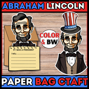 Preview of Abraham Lincoln paper bag craft and writing activities | Presidents' Day Craft