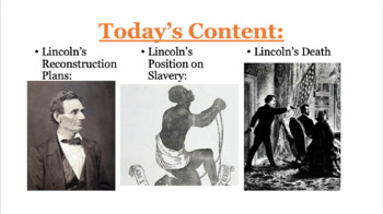 Preview of Abraham Lincoln's Death and Reconstruction Plan FULL LESSON!!!