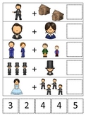 Abraham Lincoln themed Math Addition preschool printable m