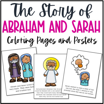 Preview of Abraham and Sarah Bible Story Coloring Pages and Posters | Craft Activity