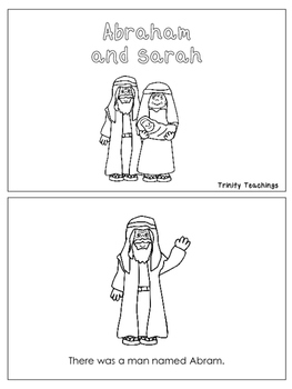 Preview of Abraham and Sarah Emergent Reader printable worksheets. Preschool Bible Curricul