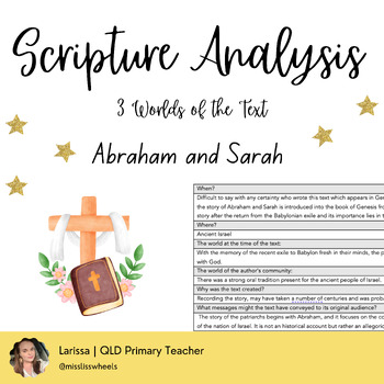 Preview of Abraham and Sarah - Scripture Analysis (3 Worlds of the Text)