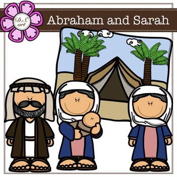 Preview of Abraham and Sarah digital Clipart (color and black&white)