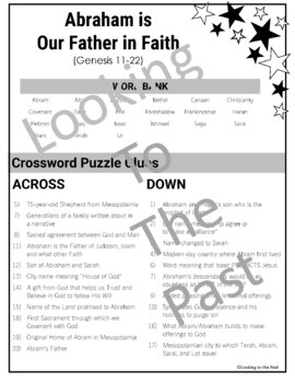 Abraham is Our Father in Faith Crossword Puzzle by Looking to the Past