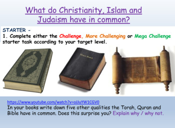 Preview of Abrahamic Religions - Presentation and Worksheets