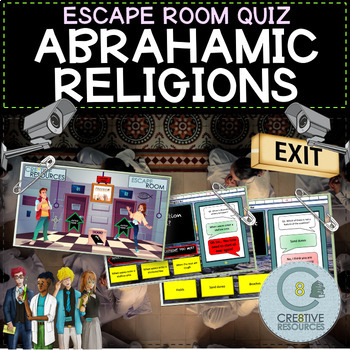 Preview of Abrahamic Religions Escape Quiz - Like boom cards