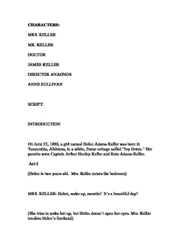 Preview of Abridged Script of "The Miracle Worker" with Questions
