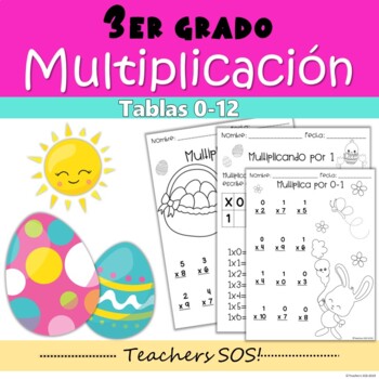 Preview of Multiplicación-Tablas 0-12 Abril/Pascua (Multiplication Spanish)