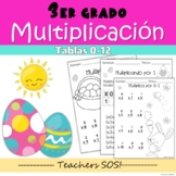 Multiplicación-Tablas 0-12 Abril/Pascua (Multiplication Spanish)