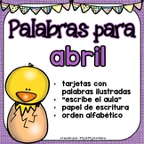 April Vocabulary Words in SPANISH - Abril