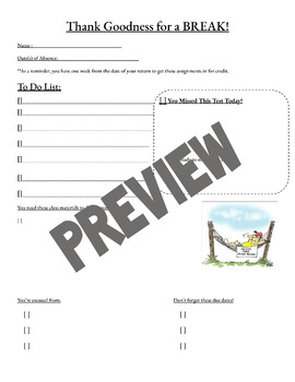 Preview of Absent Folder Form