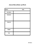 Form to record the work for students that are absent.