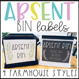Absent Work Bin Labels - Farmhouse Style Classroom Organization