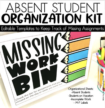 Preview of Absent Work | Kinder - 5th Grade