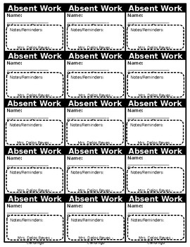 Preview of Absent Work Tag Absent Work Template Editable (PPT)