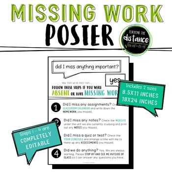 Preview of Absent and Missing Work Poster
