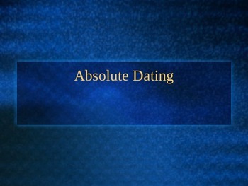 Preview of Absolute Dating