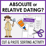Absolute Dating or Relative Dating | Cut and Paste Sorting