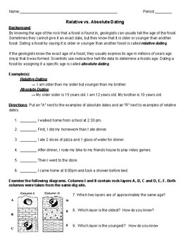 Relative and absolute dating worksheet answers