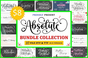 Preview of Absolute Font Collection / weddings, signage, packaging, birth announcements