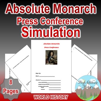 Preview of Absolute Monarch Press Conference Simulation (Absolutism)