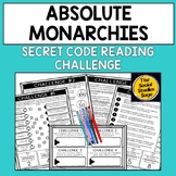 Absolute Monarchies Reading Comprehension Challenges - Sec