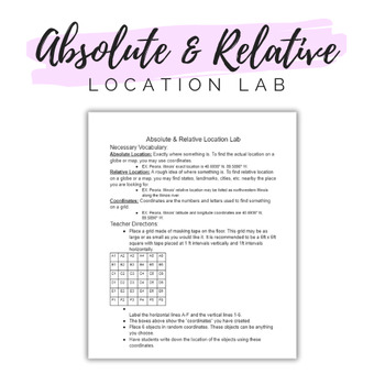 Preview of Absolute & Relative Location Lab