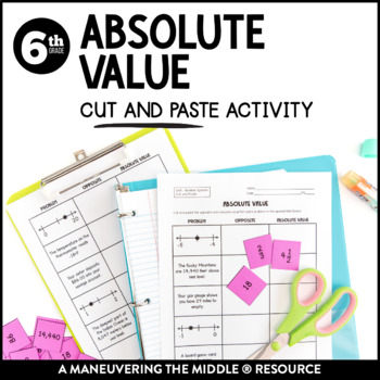 Preview of Absolute Value Activity | Numbers, Opposites, and Absolute Value