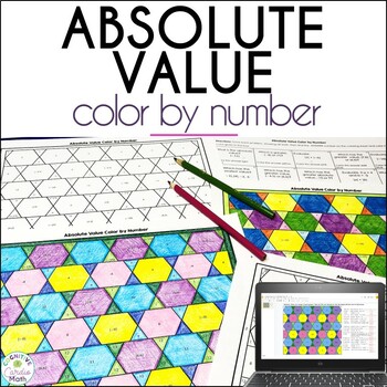 Preview of Absolute Value 6th Grade Math Color by Number Print & Digital Math Activity
