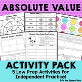 Absolute Value Activities -  Low Prep Absolute Value Games
