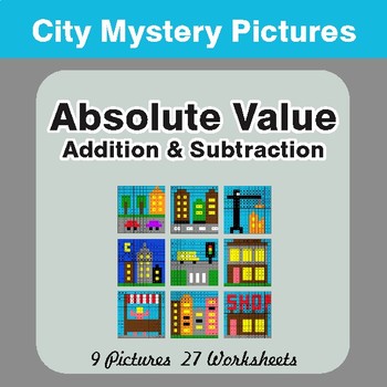Absolute Value (Addition & Subtraction) Color-By-Number Math Mystery Pictures