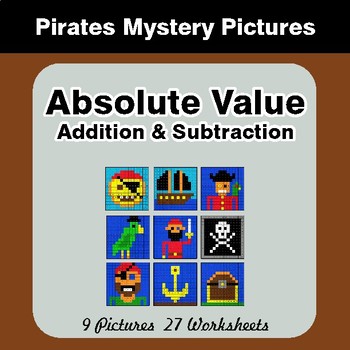 Absolute Value - Addition & Subtraction - Color-By-Number Math Mystery Pictures