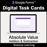 Absolute Value: Addition & Subtraction - Google Forms Task Cards