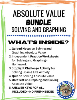 Preview of Absolute Value BUNDLE - Solving and Graphing