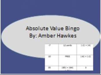 Preview of Absolute Value Bingo