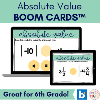 Preview of Absolute Value Boom Cards™ 6th Grade