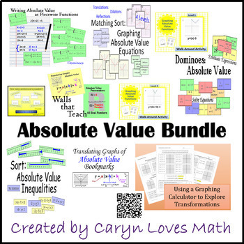 Preview of Absolute Value Bundle~9 Activities~Differentiation~Equations~Wall That Teach